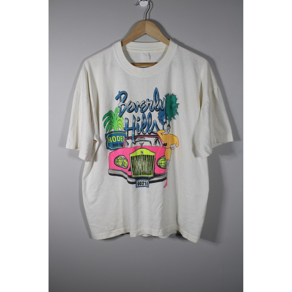 Vintage Beverly Hills Rodeo Drive 90210 Graphic T-Shirt White - Size XL